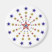 愛国的な星のパターン マグネット (正面)