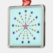 愛国的な星のパターン メタルオーナメント (左)