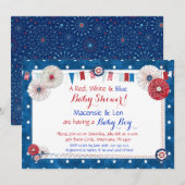愛国的な星のベビーシャワー招待状 - カントリー 招待状 (正面/裏面)