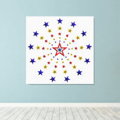 愛国的な星の模様 キャンバスプリント (インサイチュ (ウッドフロア))