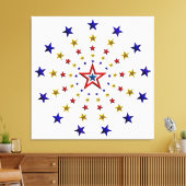 愛国的な星の模様 キャンバスプリント (インサイチュ (リビング))