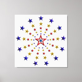 愛国的な星の模様 キャンバスプリント