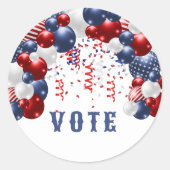 愛国的な星条旗のお祝いアーチ ラウンドシール (正面)