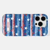 愛国的な星条旗のモノグラム Case-Mate iPhoneケース (裏面 (横))