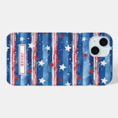 愛国的な星条旗のモノグラム Case-Mate iPhoneケース (裏面 (横))