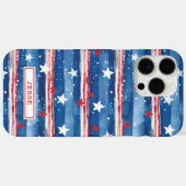 愛国的な星条旗のモノグラム Case-Mate iPhoneケース (裏面 (横))