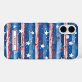 愛国的な星条旗のモノグラム Case-Mate iPhoneケース (裏面 (横))