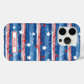 愛国的な星条旗のモノグラム Case-Mate iPhoneケース (裏面 (横))