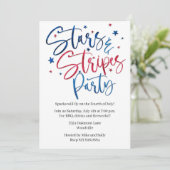 愛国的な星条旗の七月四日パーティー 招待状 (スタンド正面)