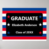 愛国的な星条旗の卒業式 ポスター (正面)