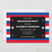 愛国的な星条旗の卒業式 招待状 (正面)