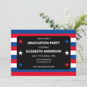 愛国的な星条旗の卒業式 招待状 (スタンド正面)