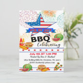 愛国的な星条旗の4日7月BBQ 招待状 (スタンド正面)