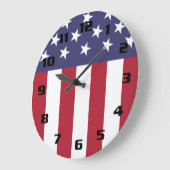 愛国的な星条旗 ラージ壁時計 (傾斜)