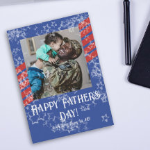愛国的な星条旗 父の日 フォトカード