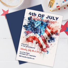 愛国的な星条旗 4日7月 お祝い 招待状