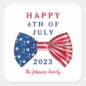 愛国的な星条旗 4th of July スクエアシール (正面)