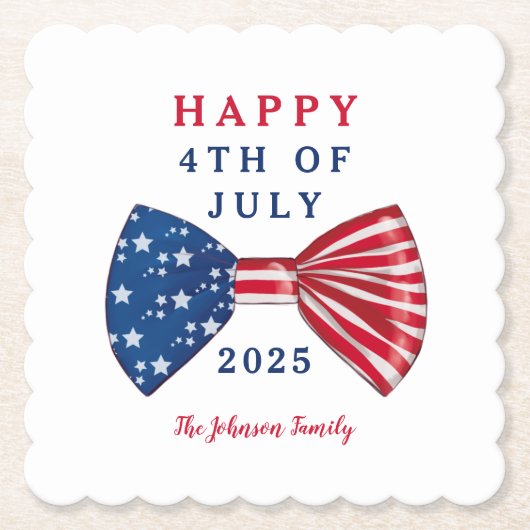 愛国的な星条旗 4th of July ペーパーコースター (正面)