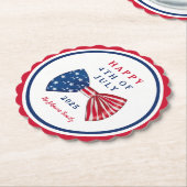愛国的な星条旗 4th of July ペーパーコースター (アングル)