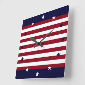 愛国的な星条時計 スクエア壁時計 (傾斜)
