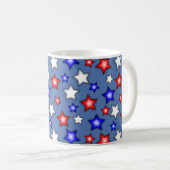愛国的な星柄 - 青いコーヒーマグ コーヒーマグカップ (正面右)