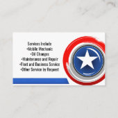 愛国的な星赤白と青の請負業者 名刺 (裏面)