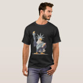 愛国的な服のLoのためのかわいいUSA像のコスチューム Tシャツ (正面フル)