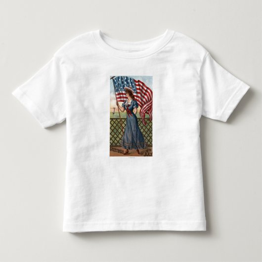 愛国的な服装をした女性 トドラーTシャツ (正面)