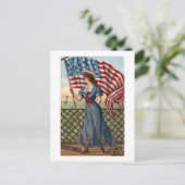 愛国的な服装をした女性 ポストカード (スタンド正面)