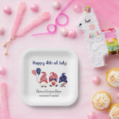 愛国的な格言スストライプター&パーティー7-inスクエア ペーパープレート (パーティー)