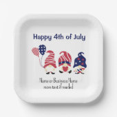 愛国的な格言スストライプター&パーティー7-inスクエア ペーパープレート (正面)