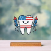 愛国的な歯のマスコット花火ベクターデザイン1 アクリルサイン (ニュートラル)