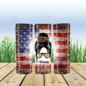 愛国的な母の生活デザインとヒョウ印刷 タンブラー