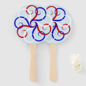 愛国的な渦巻き花 ハンドファン (正面&裏面)