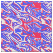 「愛国的な渦巻き：赤、白、青の大理石」 ファブリック (クローズアップ)