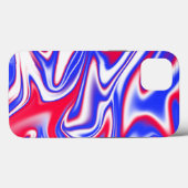 「愛国的な渦巻き：赤、白、青の大理石」 Case-Mate iPhoneケース (裏面 (横))