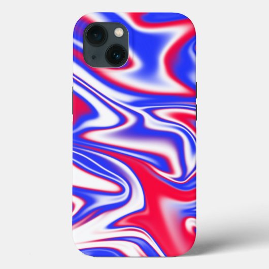 「愛国的な渦巻き：赤、白、青の大理石」 Case-Mate iPhoneケース (裏面)