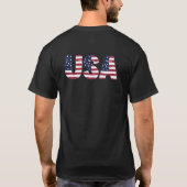愛国的な炎をまとった大胆なアメリカンワシ Tシャツ (裏面)