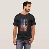 愛国的な煉瓦職人の旗米国市民建築 Tシャツ (正面フル)
