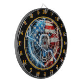 愛国的な熊の稲妻が委員会に点火 ダーツボード (正面左)