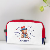 愛国的な熊パーソナライズされたの子供の名前 ドップキット