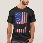 愛国的な牛農家ファーム米国アメリカ国旗 Tシャツ (正面)
