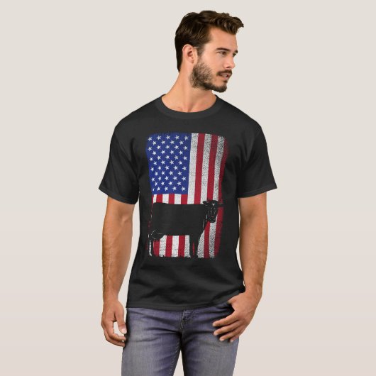 愛国的な牛農家ファーム米国アメリカ国旗 Tシャツ (正面フル)