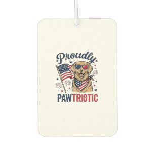 愛国的な犬のビンテージTシャツデザイン_1 カーエアーフレッシュナー