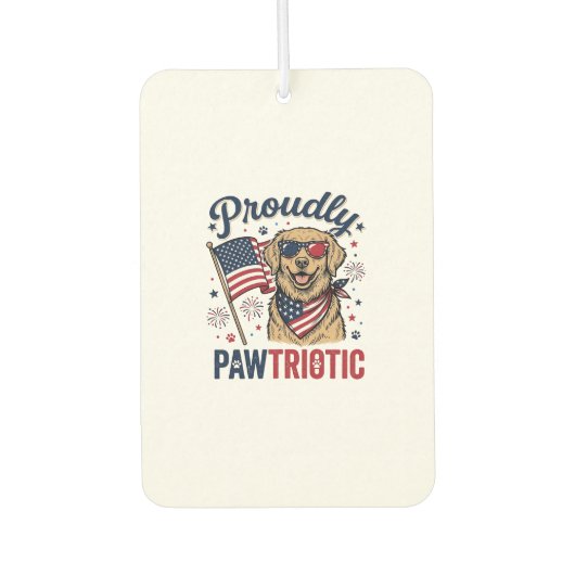 愛国的な犬のビンテージTシャツデザイン_1 カーエアーフレッシュナー (正面)