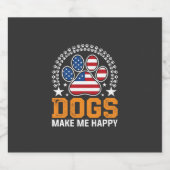 愛国的な犬の足跡ベクター スパークリングワインラベル (シングルラベル)