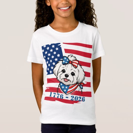 愛国的な犬のTシャツ Tシャツ (正面)