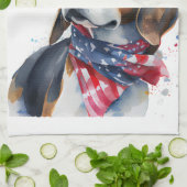 愛国的な犬食い キッチンタオル (折り畳み)