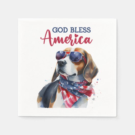 愛国的な犬食い スタンダードカクテルナプキン (正面)