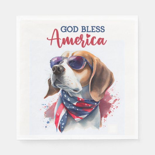 愛国的な犬食い スタンダードランチョンナプキン (正面)